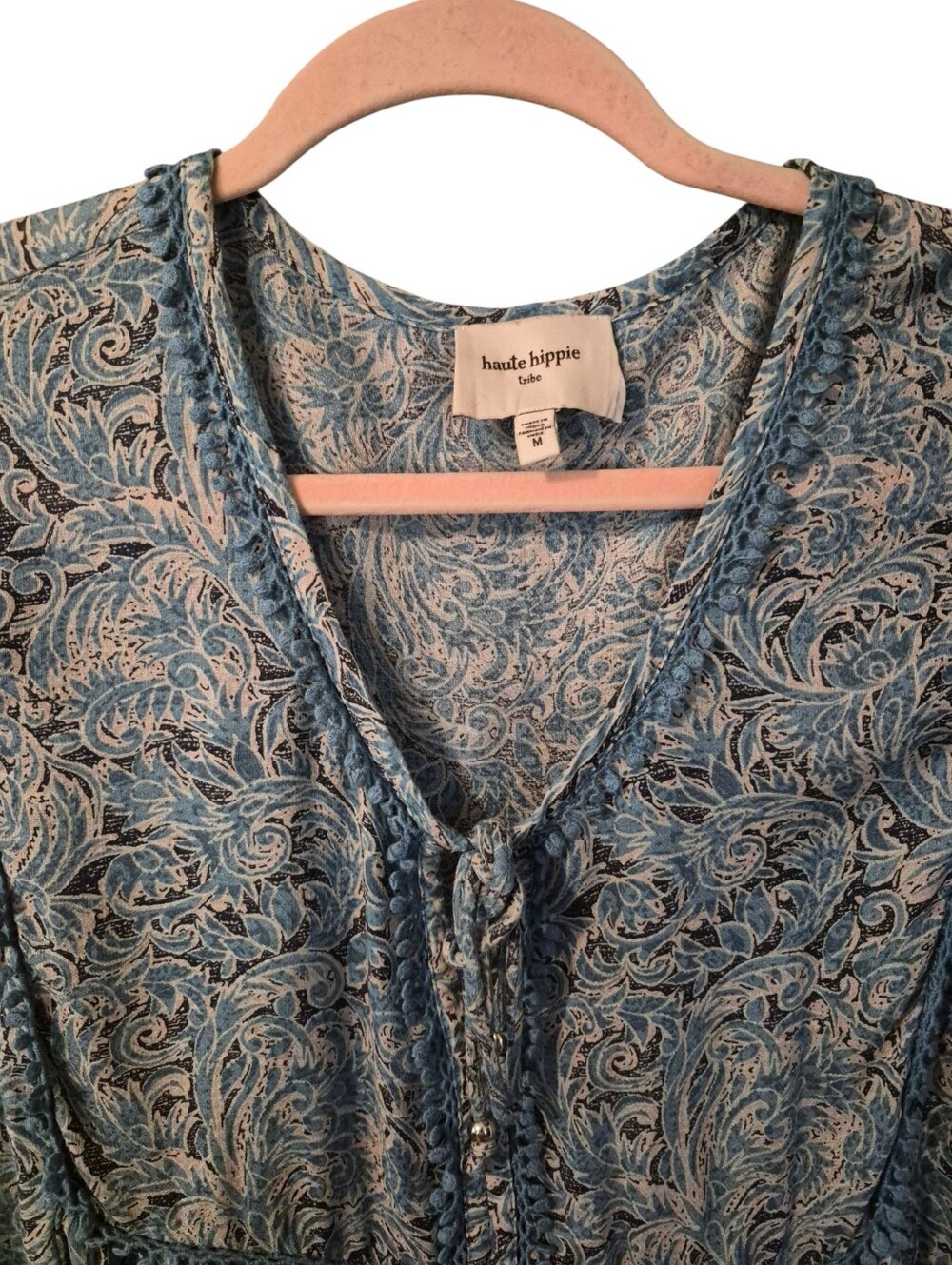 Haute Hippie Tribe Avery Paisley Peasant blouse - M. S58 - Picture 6 of 10